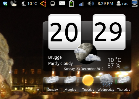 widget ubuntu vreme si ceas my weather indicator